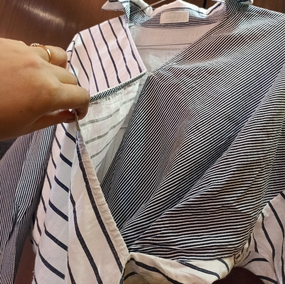 Stylish striped linen crop top( size L) - Picture 10 of 11